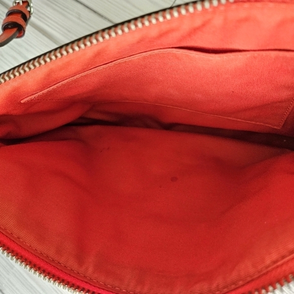 Coach East West Pop Crossbody Bag with Clutch in Orange, Brown with Silver Tone - Picture 13 of 15